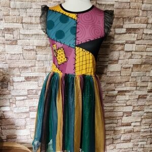 Disney Nightmare Before Christmas Colorful Patchwork Kids Dress